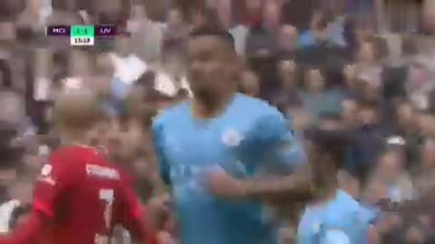 The first half of the match between Liverpool and Manchester City