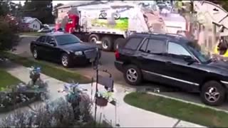 Sanitation workers in Keansburg, NJ get down during their routine