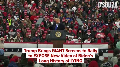 Trump Brings GIANT Screens to Rally to EXPOSE New Video of Biden’s Long History of LYING