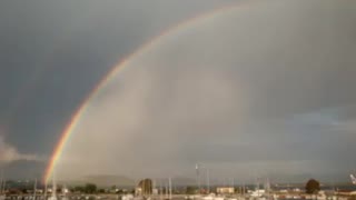 Beautiful Rainbow over the sea.