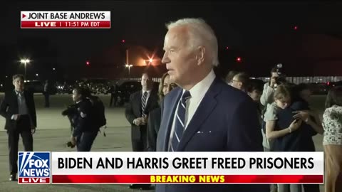 BREAKING_ Biden, Harris greet Americans freed from Russia in prisoner swap