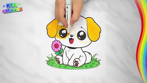 Sweet Puppy - How to color Sweet Puppy step by step - @KeaCreative2