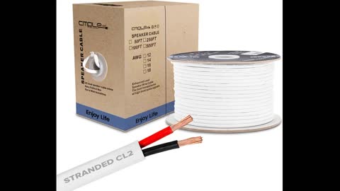 Review: Cmple - 50FT 18AWG Speaker Wire Cable with 2 Conductor Speaker Cable (CCA) Copper Clad...