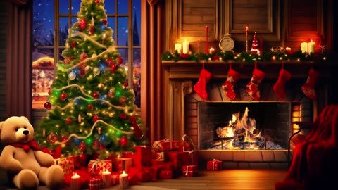 Michael Bublé Christmas Songs Playlist with Fireplace