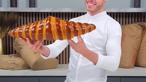 Giant Croissant! 🥐 The making of the croissant from the coffee cup video!#amauryguichon #croissant