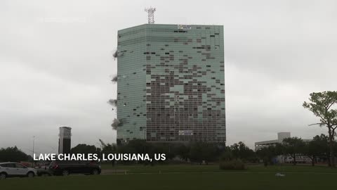 Hurricane-damaged Louisiana skyscraper is imploded