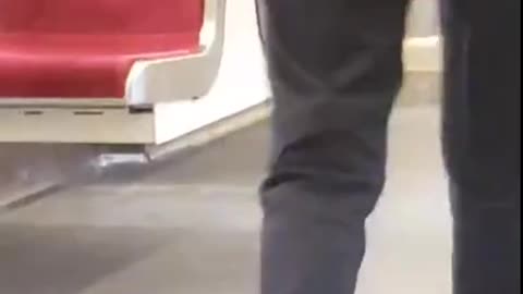 Woman urinates on Canadian public transit.