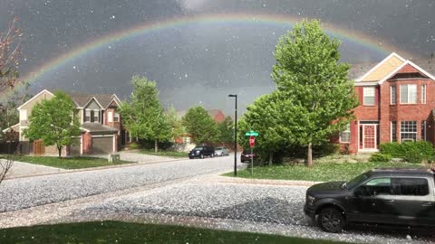 Rainbow Amidst the Hail