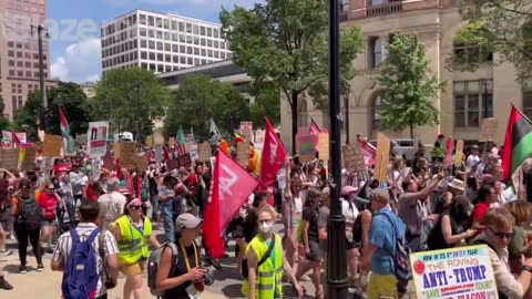 The March on the RNC is now underway in Milwaukee. Protesters are chanting, “No Trump..."”