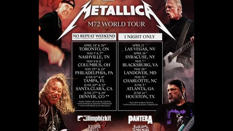 METALLICA DROPS 2025 NORTH AMERICAN TOUR DATES!