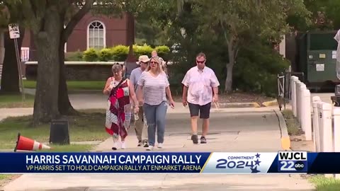 Kamala Harris was BUSTED bussing in people to fill the venue for her "rally" in Savannah, Georgia