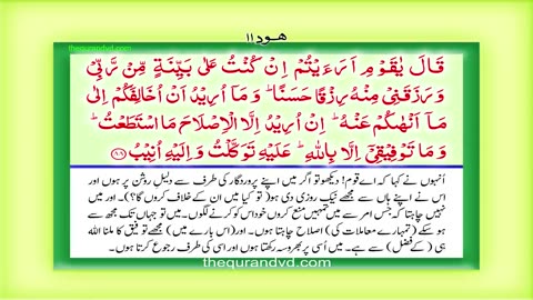 Para 12 - Juz 12 Wa ma min dabbah HD Quran Urdu Hindi Translation