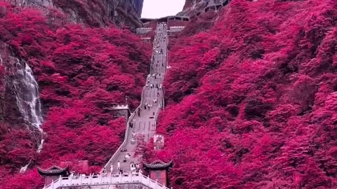 Gateway To Heaven~Tianmen Mountain China Take 99 Steps Into The Clouds