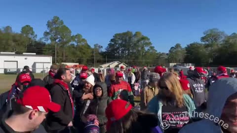 Trump supporters line up in heavy numbers hours ahead of the president's rally in Georgia