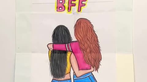 Tag your Best Friend 🥰💖 #shorts #artist #bff #art #drawing #creative #draw #bestfriend #crafts