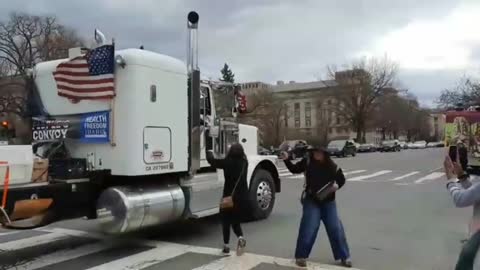 The People's Convoy Passes Out Copies of RFK Jr.'s 'The Real Anthony Fauci' as They Pass By the National Mall