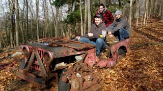 CJ5 abandoned in woods we found riding motorcycles