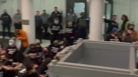 Hundreds of pro-Palestine protestors stormed a federal building in Oakland.