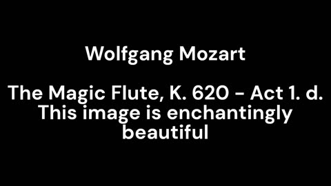 The Magic Flute, K. 620 - Act 1. d. This image is enchantingly beautiful