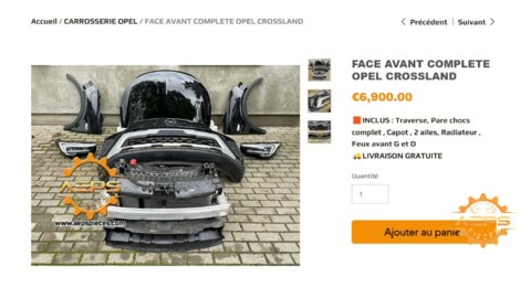 AEPSPIECES.COM - FACE AVANT COMPLETE OPEL CROSSLAND