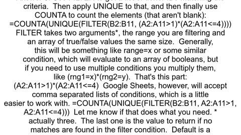 Count unique values using countifs