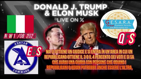 NEW 13/08/2024 Intervista del presidente Trump con Elon Musk su X