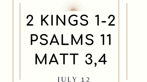 Greetings Family! Heres our Scripture Reading for today. God Bless! 12 JULY