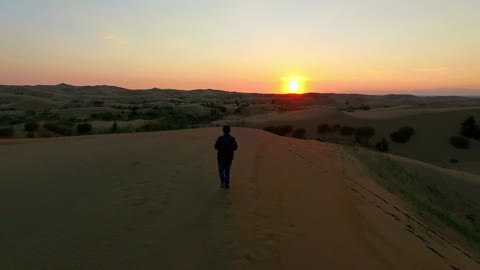 Desert Travel Drone Shooting Sunset (3)