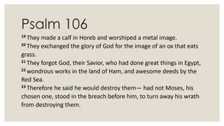 Psalm 106:16-31 Devotion