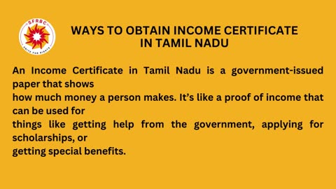 Apply for an Income Certificate in Tamil Nadu by online