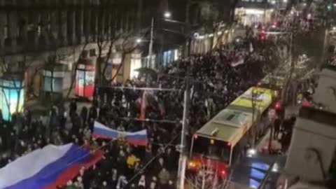 Huge Support Russia rally in Serbia