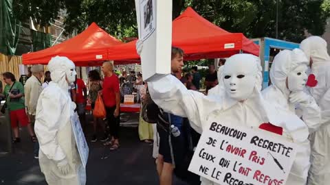 Les Masques Blancs Toulouse Sitting Morts apres Injection le 9 juillet