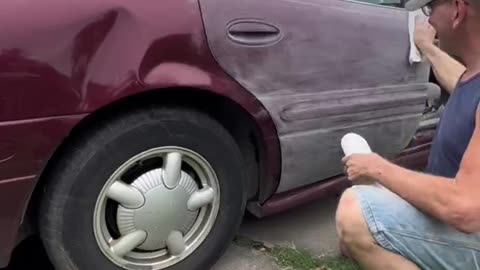 *MINTY* FRESH👌🤣🤣 CHEAP Car DIY Sanding Prepping Masking & Painting - Rattle Can Paint Spray Hacks