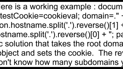 Creating a JavaScript cookie on a domain and reading it across sub domains