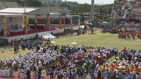 Pope delivers remarks at an event for young people in Papua New Guinea