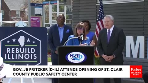 Illinois Governor JB Pritzker Attends Opening Ceremony At St. Clair County Public Safety Center