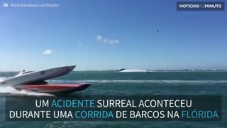 Acidente surreal acontece durante corrida de lanchas na Flórida