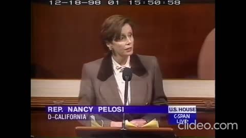 Nancy Pelosi speaks out in opposition to Clinton's impeachment