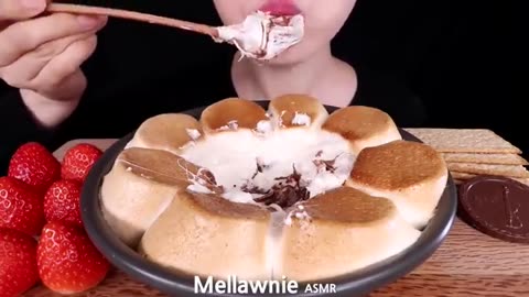 CHOCOLATE Nutella SMORES ASMR STRAWBERRY 🍓