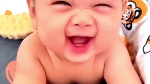 cute baby laughing