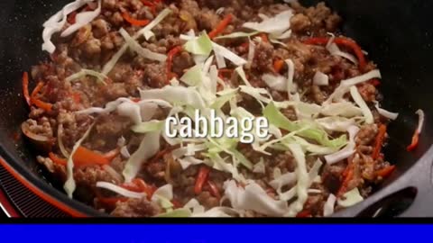 Keto Chili Blackbean Pork Cabbage Stir Fry