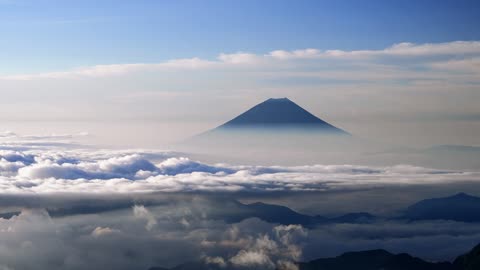 Mount Fuji Morning Clouds