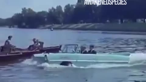 Amphicar - The world's first mass produced sports car that swims! Launched in 1961