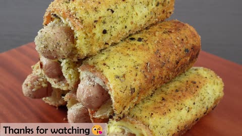 Bread roll recipe | Corn dog recipe | MOST FAMOUS and DELICIOUS + CRISPY and CHEESY bread!