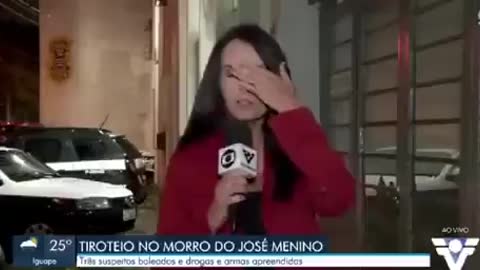 Brazilian reporter collapse live on air.. must be climate change..