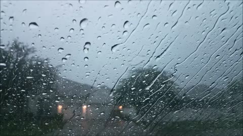 Rain Sound For Sleeping 30 Minutes Relaxing Raining On Car Glass Windows Thunder Sounds Heavy Drops