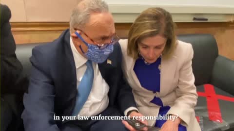 New footage from the J6 Committee shows Pelosi and Schumer on call with Acting AG Rosen on Jan 6th