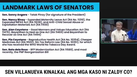 SENATOR VILLANUEVA KINALKAL ANG KASO NI ZALDY CO REPORT 9/12/2024