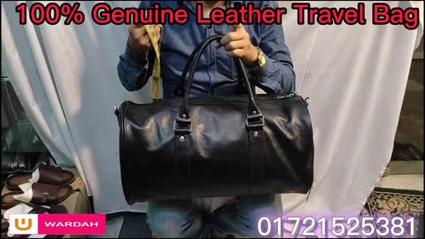 100% Genuine Leather Travel Bag, Gym Bag, Hand Bag