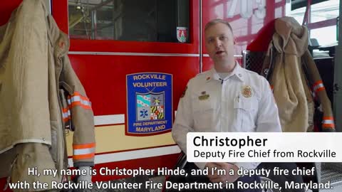 Firefighter Christopher about the sister cities Rockville & Pinneberg